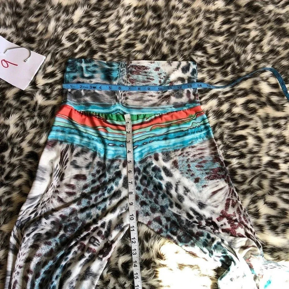 Boho Casual Pull On and Stretchy Wide Leg Summer pants Women size M-L tall - Picture 2 of 3